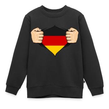 Conception du drapeau de l’Allemagne - Sweat Premium enfant bio - noir - Devant - AI Model Kid Female (0cm)