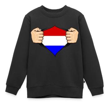 Conception du drapeau de la Hollande - Sweat Premium enfant bio - noir - Devant - AI Model Kid Female (0cm)
