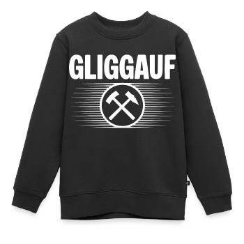 Glueck auf Mundart - Kinder Premium Organic Sweatshirt - Schwarz - Vorne - AI Model Kid Female (0cm)