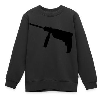 Bohrmaschine - Werkzeug - Kinder Premium Organic Sweatshirt - Schwarz - Vorne - AI Model Kid Female (0cm)
