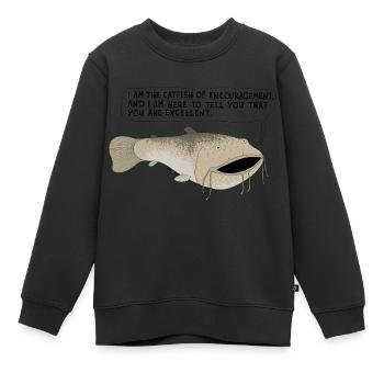 der Wels der Ermutigung - Kinder Premium Organic Sweatshirt - Schwarz - Vorne - AI Model Kid Female (0cm)
