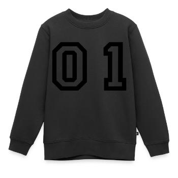 Nummer - 01 - zero one - Kinder Premium Organic Sweatshirt - Schwarz - Vorne - AI Model Kid Female (0cm)