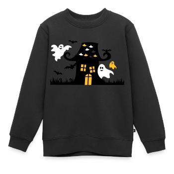 Halloween - Kinder Premium Organic Sweatshirt - Schwarz - Vorne - AI Model Kid Female (0cm)
