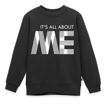 its all about me - white - Kinder Premium Organic Sweatshirt - Schwarz - Vorne - AI Model Kid Female (0cm)