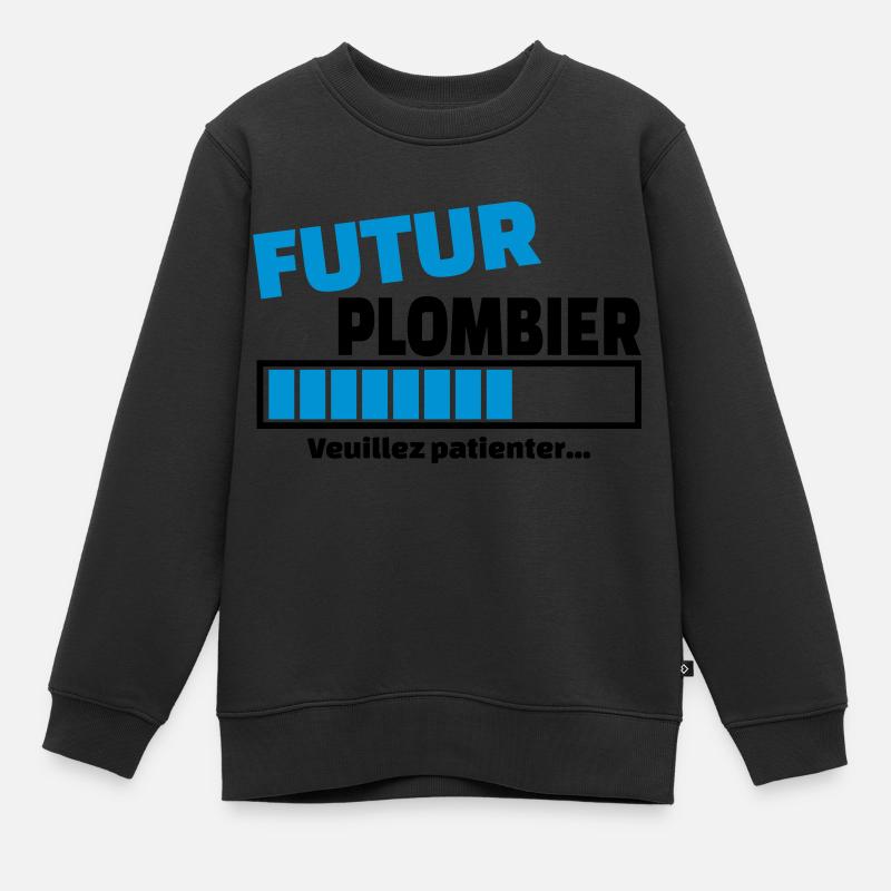 futur plombier - Sweat Premium enfant bio - noir
