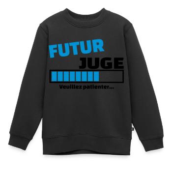futur juge - Sweat Premium enfant bio - noir - Devant - AI Model Kid Female (0cm)