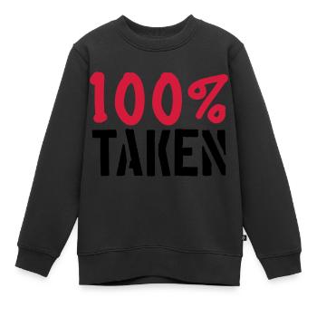 100 pour cent taken pardon amour amour couple pae - Sweat Premium enfant bio - noir - Devant - AI Model Kid Female (0cm)