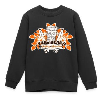 tiki beach - Sweat Premium enfant bio - noir - Devant - AI Model Kid Female (0cm)