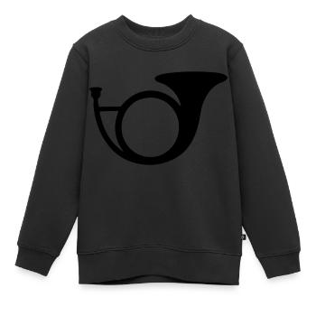 trompe de chasse - Sweat Premium enfant bio - noir - Devant - AI Model Kid Female (0cm)