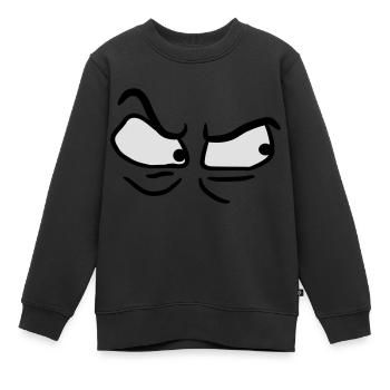 Böse wütende verärgerte Augen - Kinder Premium Organic Sweatshirt - Schwarz - Vorne - AI Model Kid Female (0cm)