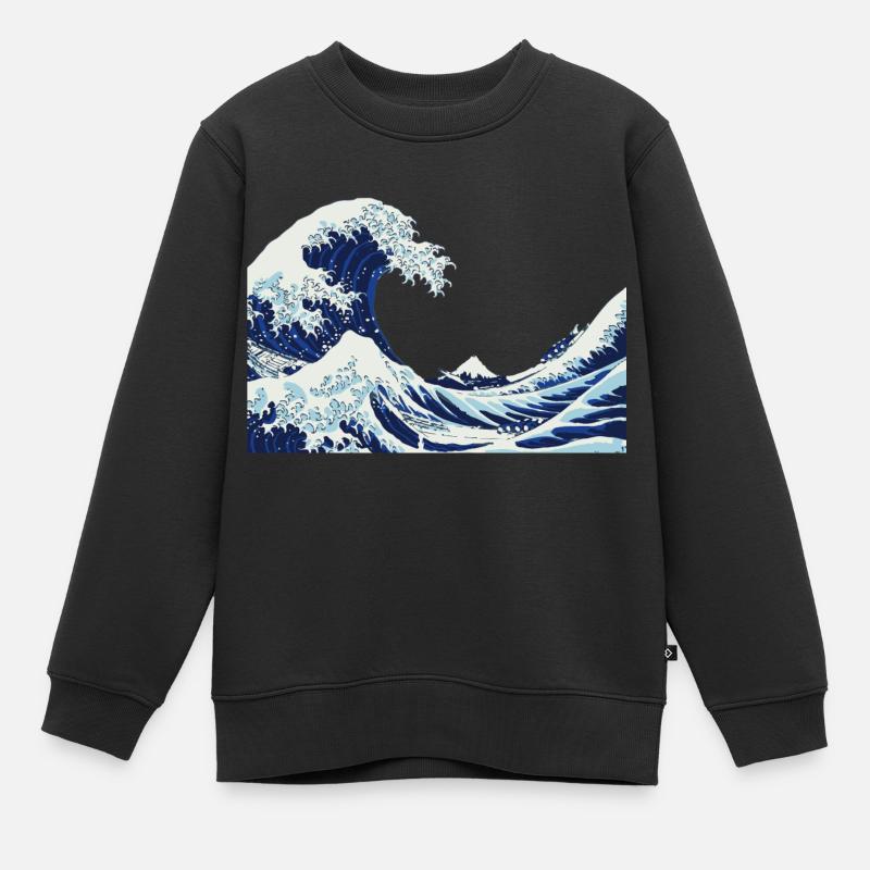 big Wave - Kids Premium Organic Sweatshirt - black