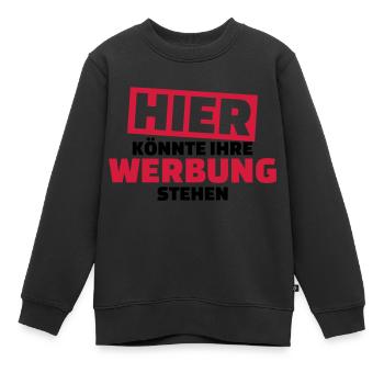Werbung - Kinder Premium Organic Sweatshirt - Schwarz - Vorne - AI Model Kid Female (0cm)