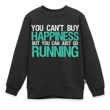 Joggen - Kinder Premium Organic Sweatshirt - Schwarz - Vorne - AI Model Kid Female (0cm)