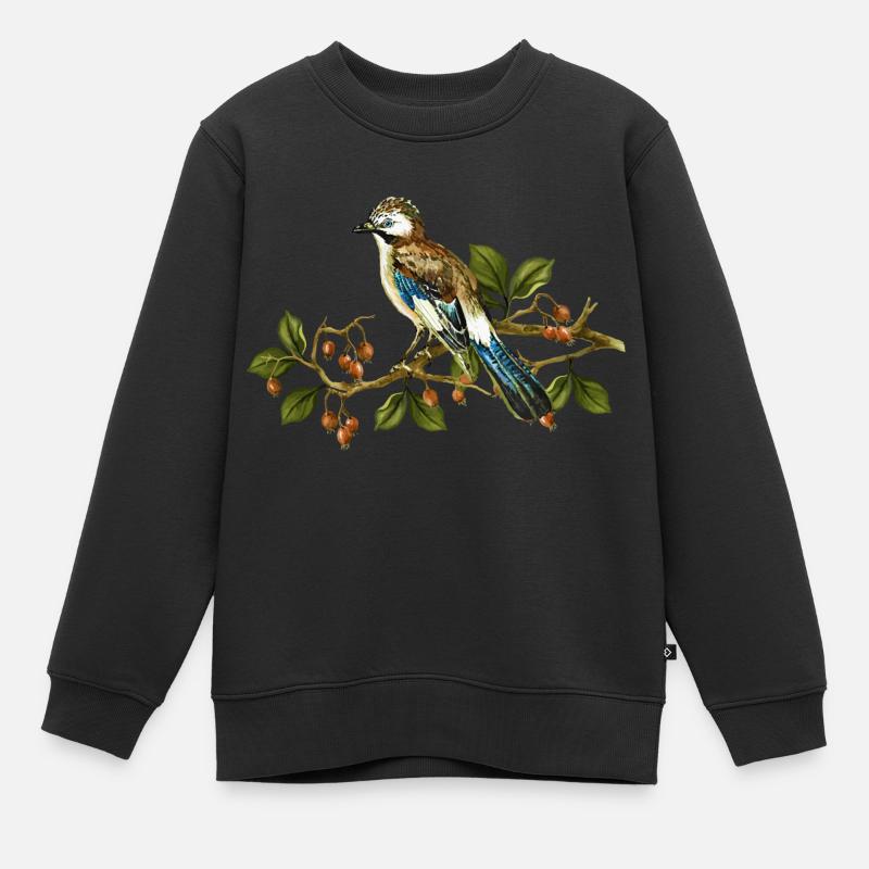 Eichelhäher - Kinder Premium Organic Sweatshirt - Schwarz