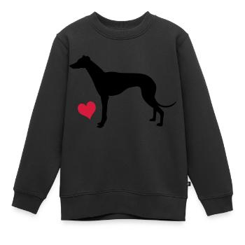 Windhund - Kinder Premium Organic Sweatshirt - Schwarz - Vorne - AI Model Kid Female (0cm)