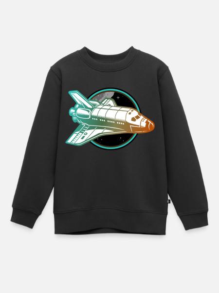 spaceship space shuttle - Kinder Premium Organic Sweatshirt - Schwarz