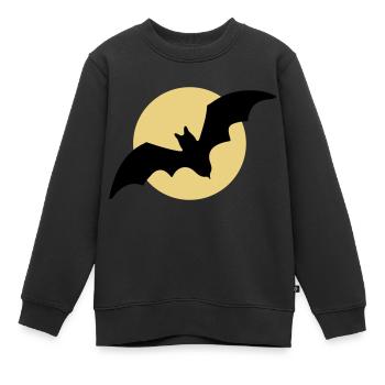 Fliegende Fledermaus Mond - Kinder Premium Organic Sweatshirt - Schwarz - Vorne - AI Model Kid Female (0cm)