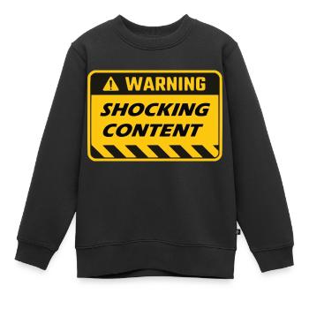 WARNUNG - Kinder Premium Organic Sweatshirt - Schwarz - Vorne - AI Model Kid Female (0cm)