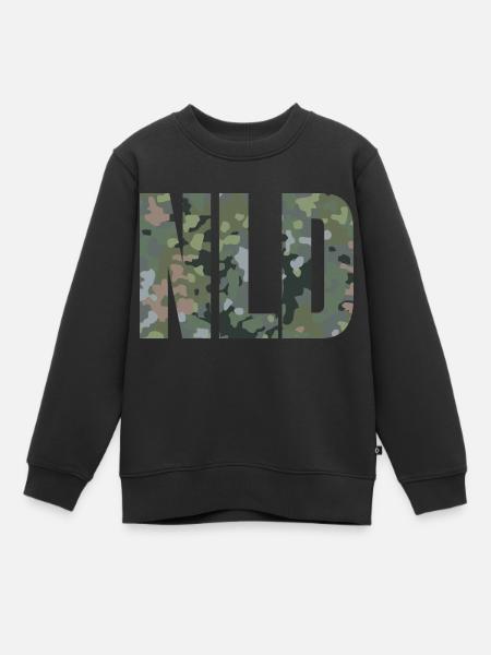 GB Camouflage NLD Text! - Kinder Premium Organic Sweatshirt - Schwarz