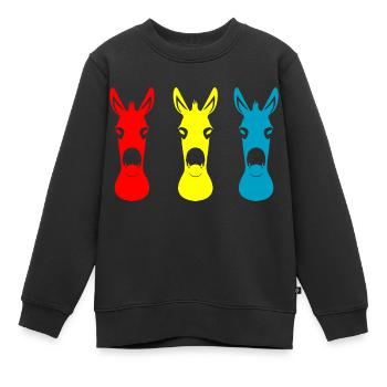 Donkey Esel - Kinder Premium Organic Sweatshirt - Schwarz - Vorne - AI Model Kid Female (0cm)