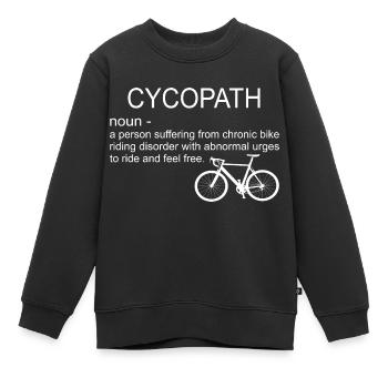 Cycopath Funny Bike Cycle Cyclist Pun Quote humor - Kinder Premium Organic Sweatshirt - Schwarz - Vorne - AI Model Kid Female (0cm)