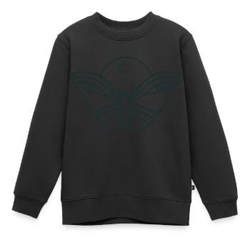 Papillon de nuit avec des yeux - Sweat Premium enfant bio - noir - Devant - AI Model Kid Female (0cm)
