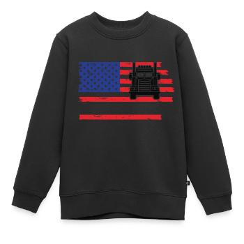 USA LKW - Kinder Premium Organic Sweatshirt - Schwarz - Vorne - AI Model Kid Female (0cm)
