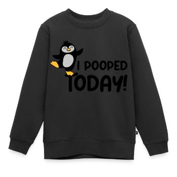 I pooped today Pinguin - Kinder Premium Organic Sweatshirt - Schwarz - Vorne - AI Model Kid Female (0cm)
