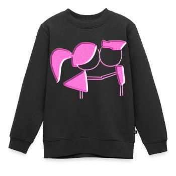 Liebespaar Valentinstag Symbol Liebe - Kinder Premium Organic Sweatshirt - Schwarz - Vorne - AI Model Kid Female (0cm)