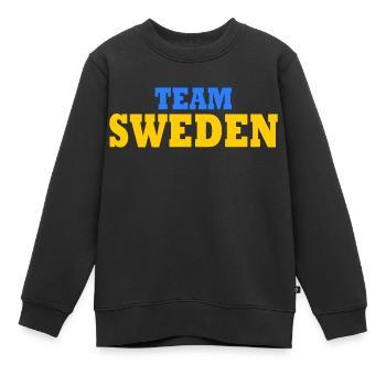 Team sweden - Kinder Premium Organic Sweatshirt - Schwarz - Vorne - AI Model Kid Female (0cm)
