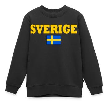 Sverige - Kinder Premium Organic Sweatshirt - Schwarz - Vorne - AI Model Kid Female (0cm)