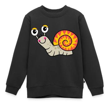 Happy Snail - Kids Premium Organic Sweatshirt - black - Front - AI Model Kid Female (0cm)