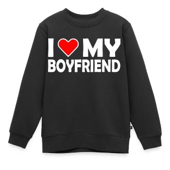 I love my boyfriend - Kinder Premium Organic Sweatshirt - Schwarz - Vorne - AI Model Kid Female (0cm)