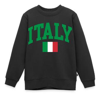 Drapeau italien - Sweat Premium enfant bio - noir - Devant - AI Model Kid Female (0cm)
