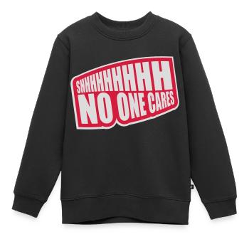 shhh no one cares - Kids Premium Organic Sweatshirt - black - Front - AI Model Kid Female (0cm)