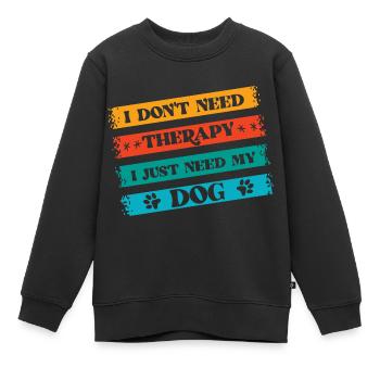 L’amour du chien - Sweat Premium enfant bio - noir - Devant - AI Model Kid Female (0cm)