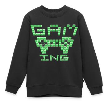 Gamer-Szene-Grün - Kinder Premium Organic Sweatshirt - Schwarz - Vorne - AI Model Kid Female (0cm)
