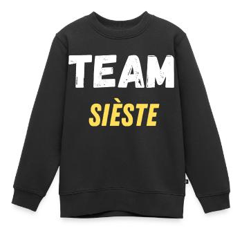 team sieste - Sweat Premium enfant bio - noir - Devant - AI Model Kid Female (0cm)