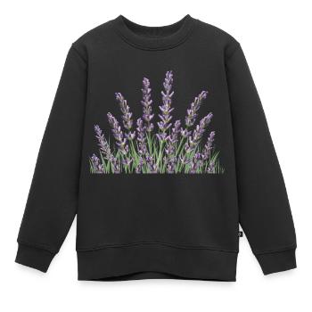 Tiges de lavande Lavande - Sweat Premium enfant bio - noir - Devant - AI Model Kid Female (0cm)