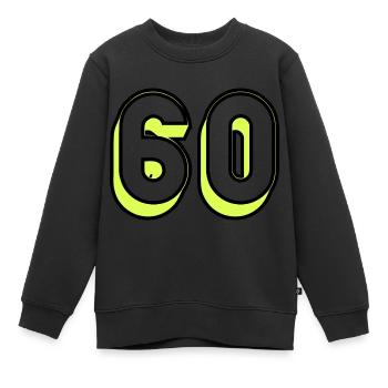 60. 60 JAHRE. 60-JÄHRIGES JUBILÄUM. JUBILÄUM 60 JAHRE - Kinder Premium Organic Sweatshirt - Schwarz - Vorne - AI Model Kid Female (0cm)