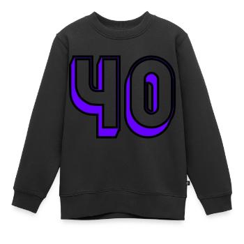 40. 40 JAHRE. 40-jähriges Jubiläum. GEBURTSTAG 40 JAHRE. - Kinder Premium Organic Sweatshirt - Schwarz - Vorne - AI Model Kid Female (0cm)