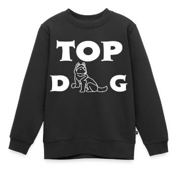 TOP DOG - Kinder Premium Organic Sweatshirt - Schwarz - Vorne - AI Model Kid Female (0cm)