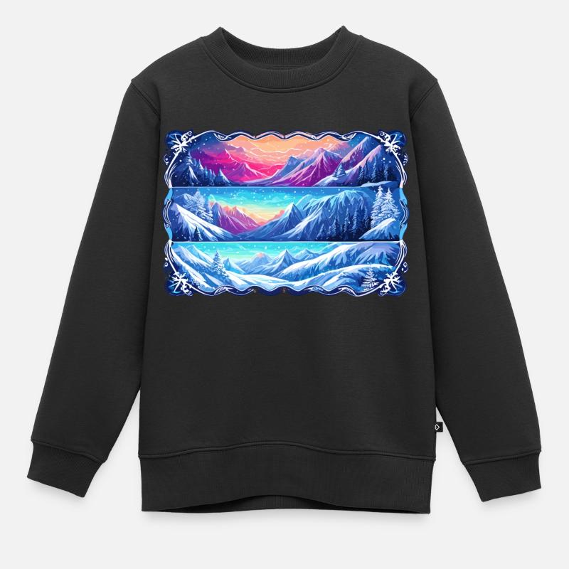 Marcher dans la longue forêt froide - Sweat Premium enfant bio - noir