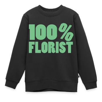 Flower Flower Plant - Sweat Premium enfant bio - noir - Devant - AI Model Kid Female (0cm)
