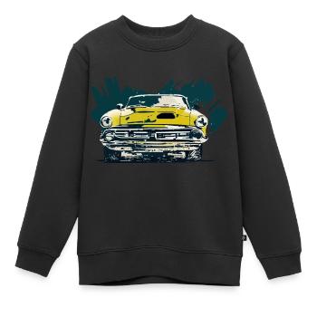 Voiture rétro - Sweat Premium enfant bio - noir - Devant - AI Model Kid Female (0cm)