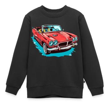 Rotes Cabriolet - Kinder Premium Organic Sweatshirt - Schwarz - Vorne - AI Model Kid Female (0cm)