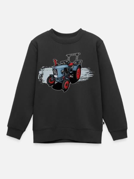 Classic Tractor // Bulldog // Illustration - Kinder Premium Organic Sweatshirt - Schwarz