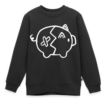 Tirelire argent cassé - Sweat Premium enfant bio - noir - Devant - AI Model Kid Female (0cm)