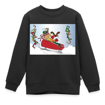Jingle Bells Rudolph - Sweat Premium enfant bio - noir - Devant - AI Model Kid Female (0cm)