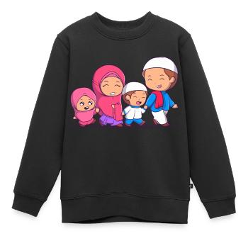 Ramadan Mubarak muslim islam Fasten moslem Allah - Kinder Premium Organic Sweatshirt - Schwarz - Vorne - AI Model Kid Female (0cm)